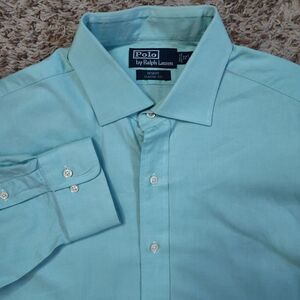 Polo Ralph Lauren Men Sz 17 XL Seafoam Regent Classic Fit Long‎ Sleeve Button Up